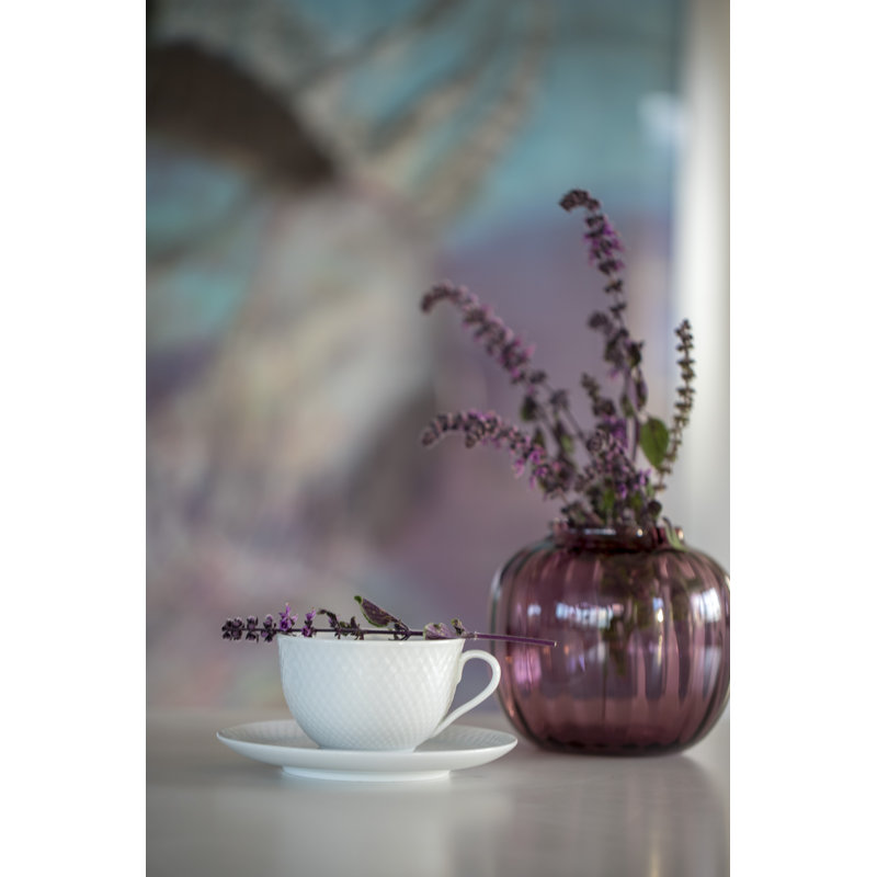Primula Handmade Glass Table Vase, Plum, 4.9" H x 5.7" W x 5.7" D
