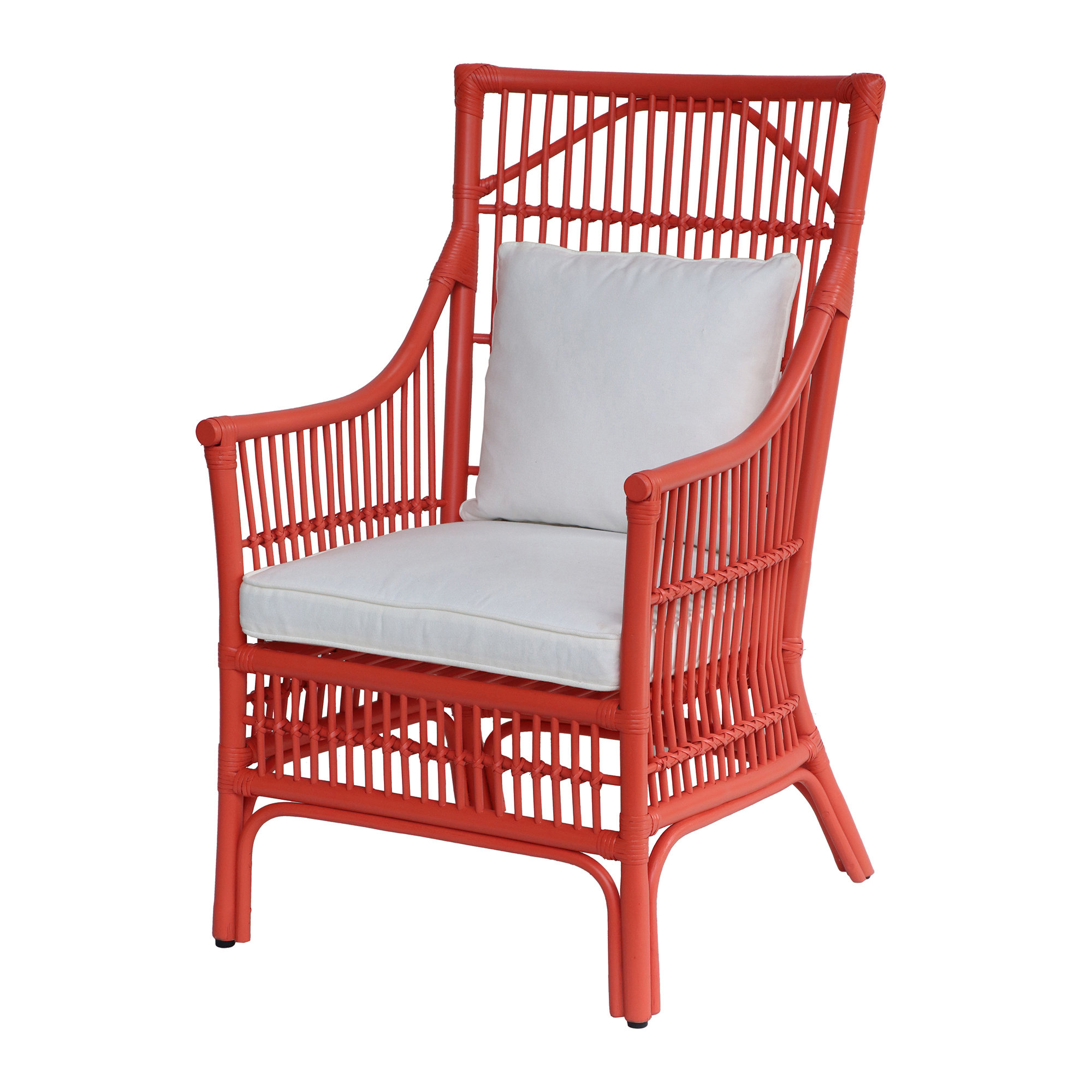 Jamestown Slat Back Rattan Armchair, Orange