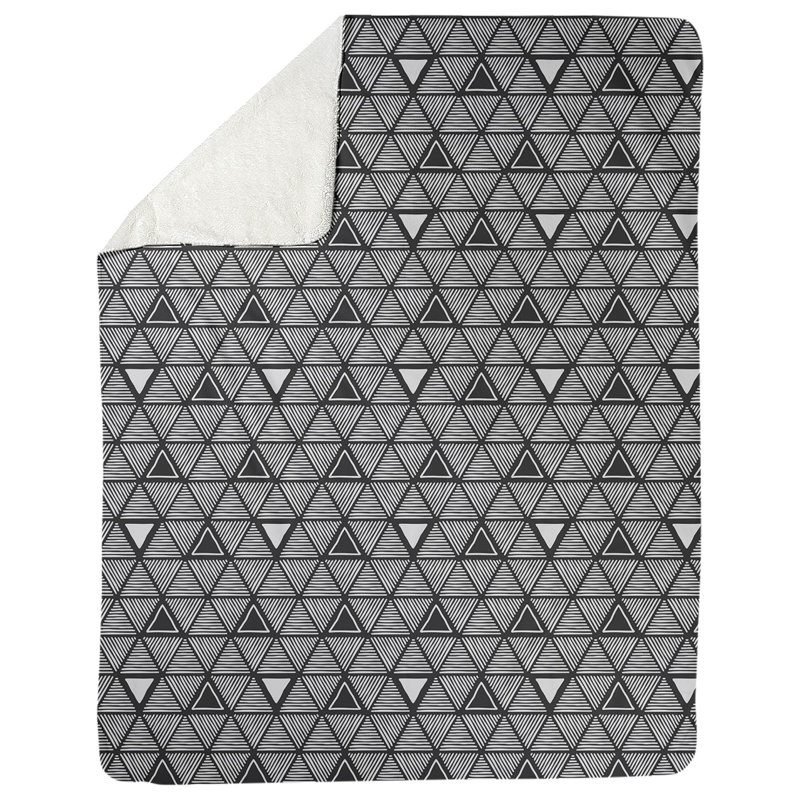 Couverture polairee triangles à la main, l 50 po x L 60 po, Noir