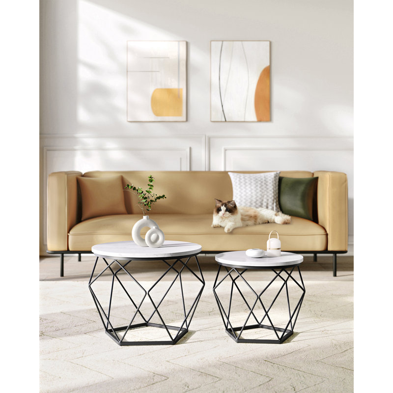 Apison Enclosed Coffee Table, White/Black