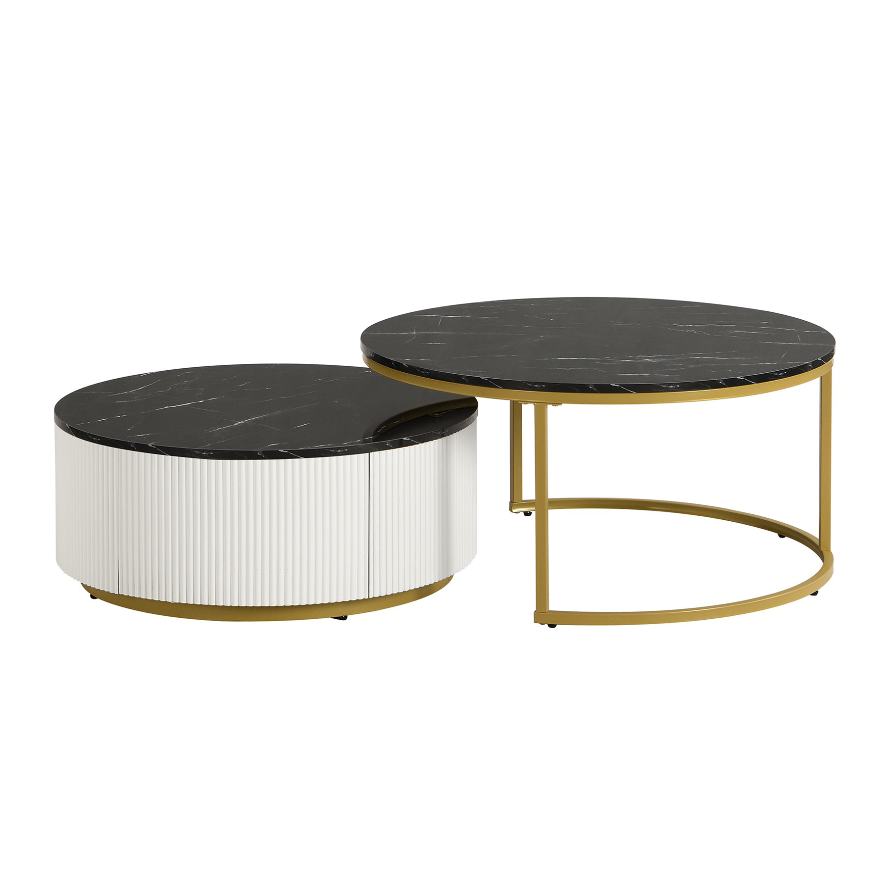 Everly Quinn Modern Round Nesting Coffee Table | Wayfair