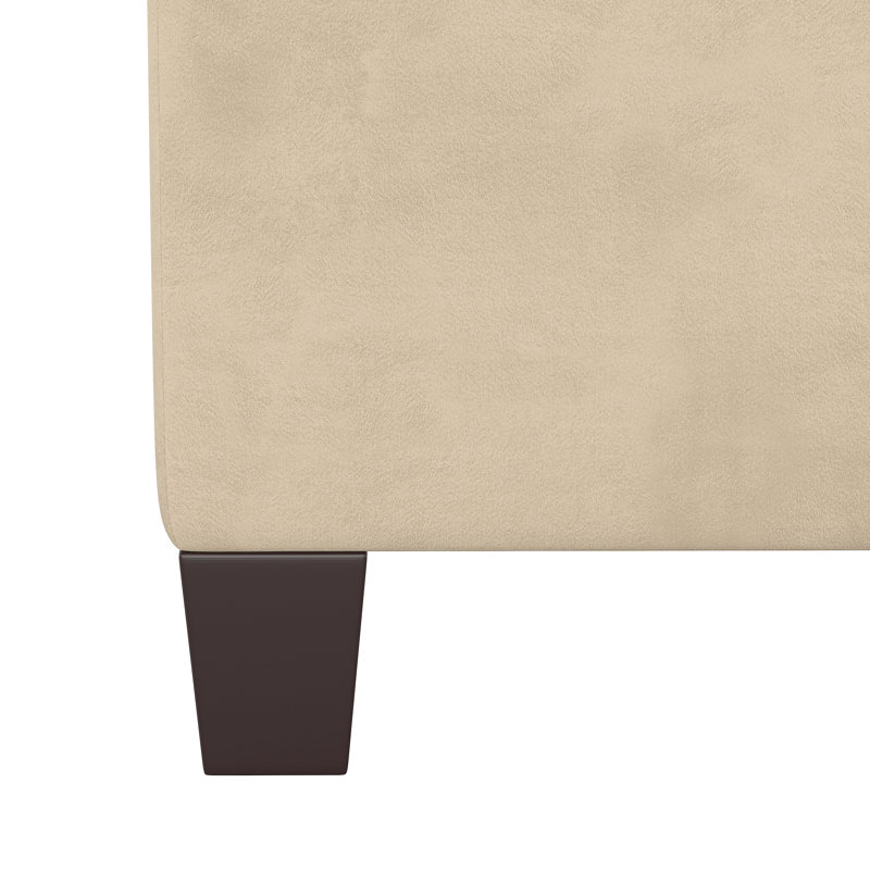 Connie Upholstered Ottoman, Classic Pearl Performance Velvet