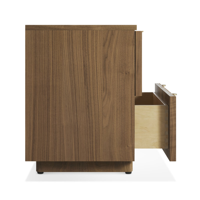 Murmur 2 - Drawer Solid Wood Nightstand, Walnut