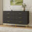 Commode 6 tiroirs moderne noire l 47 po avec dispositifs anti-basculement-1871775765