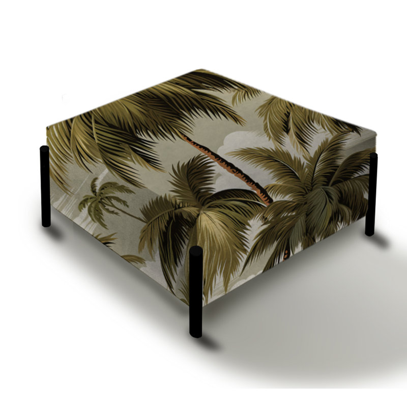 Motif tropical Tranquil Palms - grand repose-pieds carré tropical