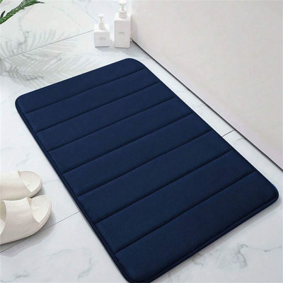 Simple Soft Memory Foam Bathroom Mat - Absorbent Non-Slip Floor Rug For Home & Entryway