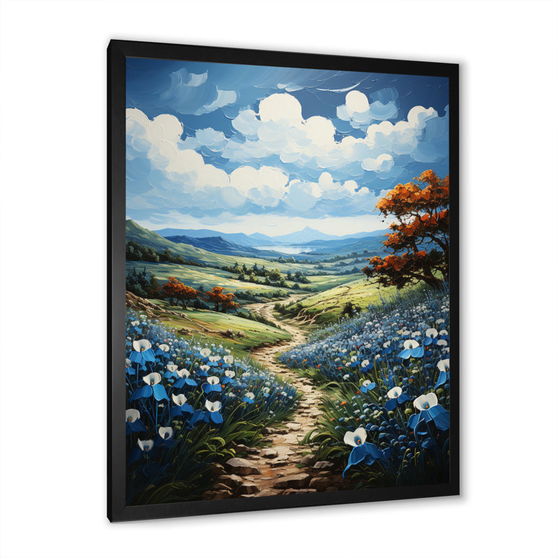 Blue Bonnets Texan Blues I - impression, Cadre photo noir, H 20 po x l 12 po x P 1 po