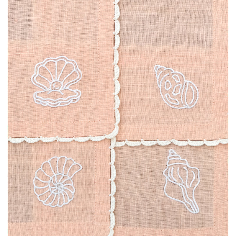 Seashell Glow Cocktail Napkins 6x6 Inch