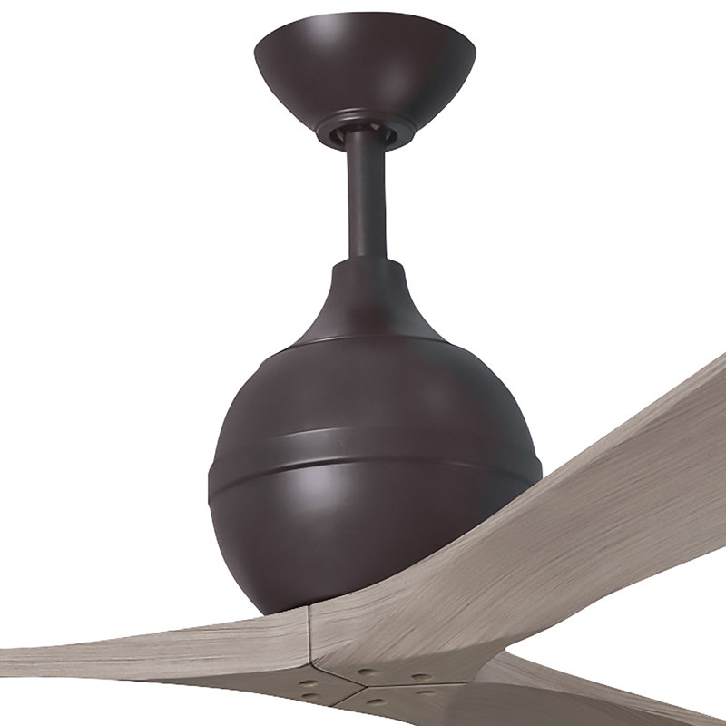 Ventilateur de plafond à 3 pales Irene, Bronze texturé, 52", Ton bois de frêne gris