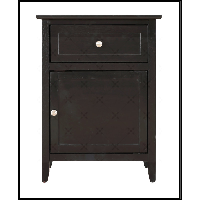 Izzy 1 Drawer /1 Door Nightstand, Black