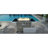 60000 43 Inch Grey Propane Gas Fire Pit Table, Open Weave Design, With Glass Wind Guard, Removable Lid, And 20lbs Storage For Garden Backyard Rectangular , In Grey, Blue Stone Decoration Tempered