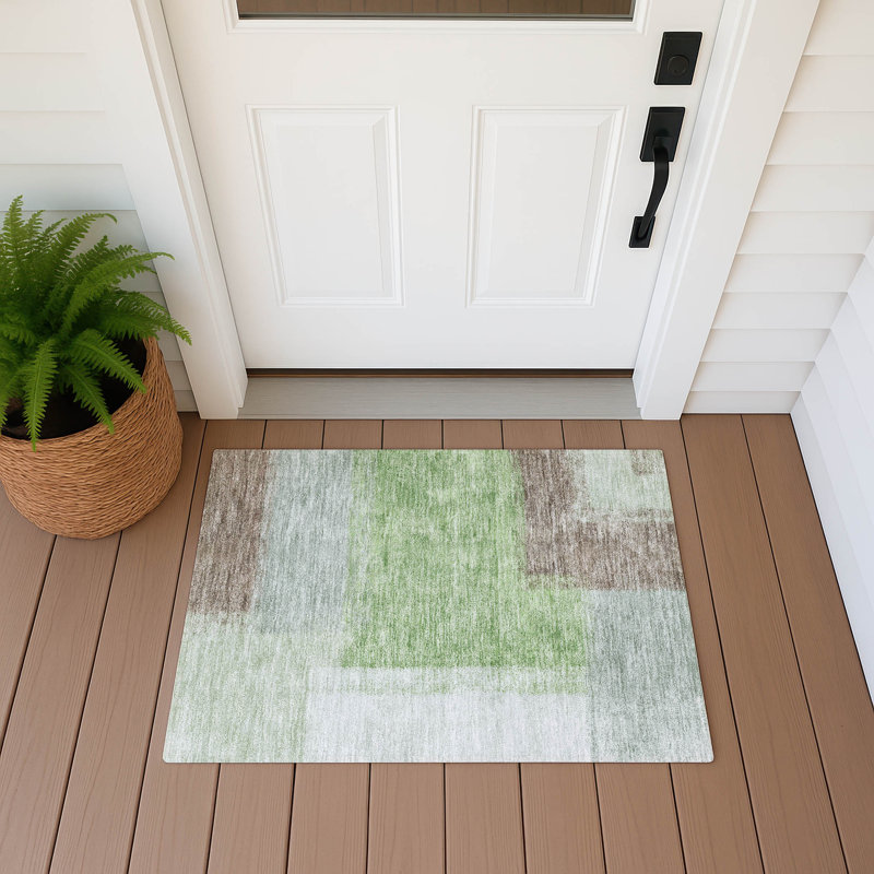Machine Washable Indoor/Outdoor Chantille ACN2341 Abstract Rug, Rectangle 1'8" x 2'6"