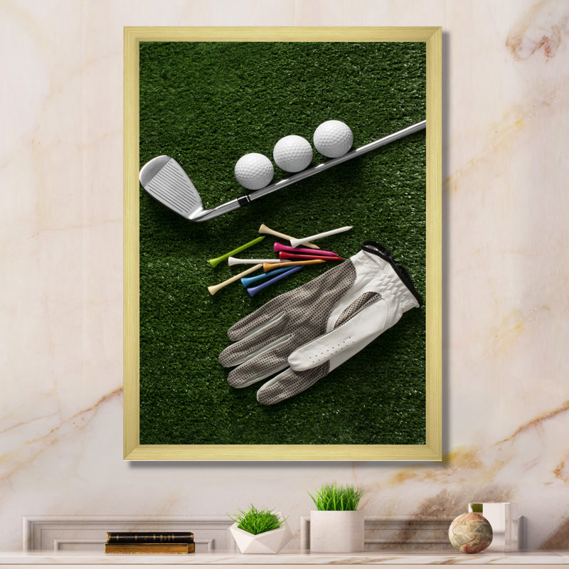 «Golf Set Swing Excellence III», reproduction sur toile, H 32 po x l 16 po x P 1 po, Encadrement doré