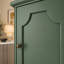 Buffet de style champêtre vert de 63 pouces avec 4 portes, charnières à fermeture douce, panneaux décoratifs et pieds fuselés surélevés-1839526296