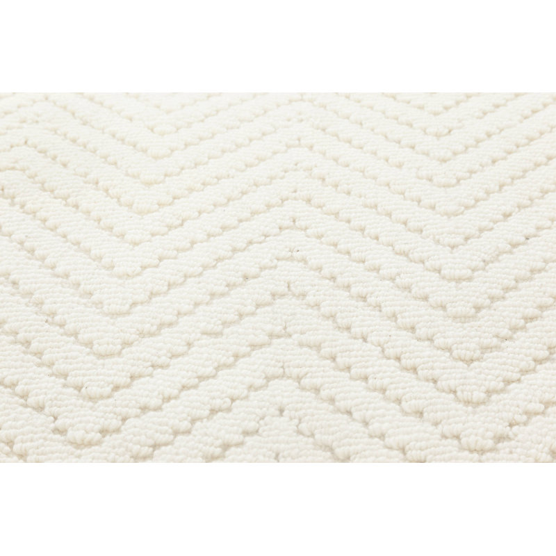 Tapis blanc moderne en laine de la collection Bauer II 6 pi 9 po Doris Leslie Blau