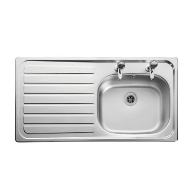 Lexin 950 x 508mm stainless steel 1 bowl inset sink
