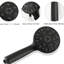Douche de pluie 7 jets avec perceuse - Acier inoxydable - Noir mat - Système à double pommeau avec tige et jet réglable