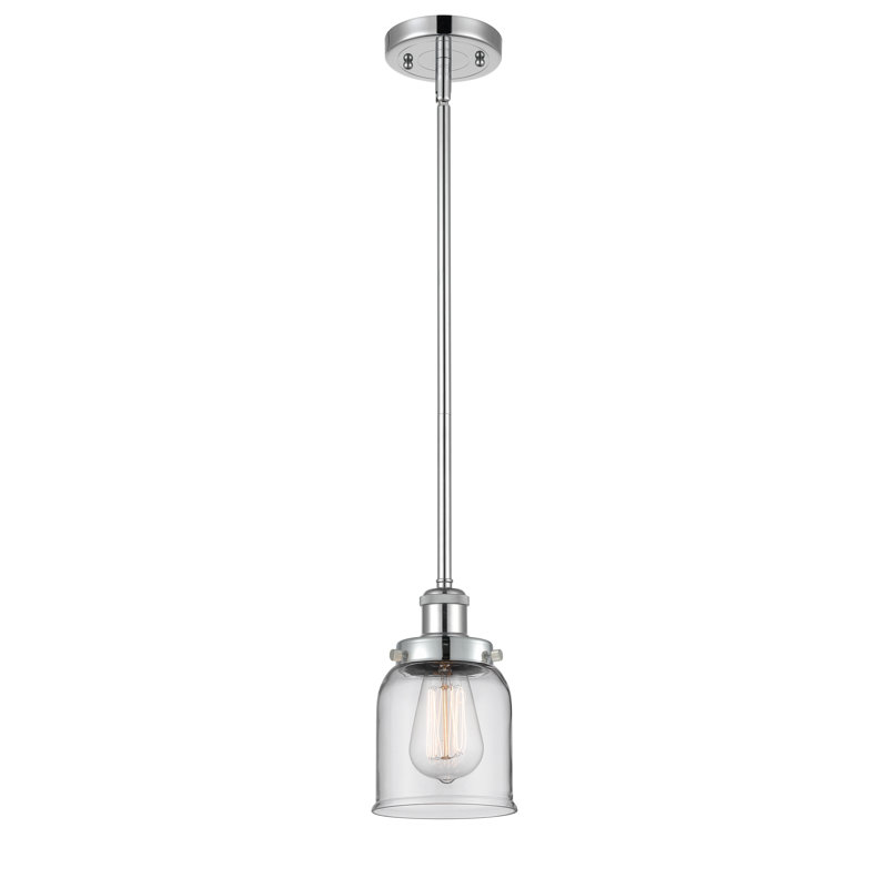 Mini luminaire suspendu à tige 5 po Ballston Urban Bell, Bronze huilé, Transparent, DEL