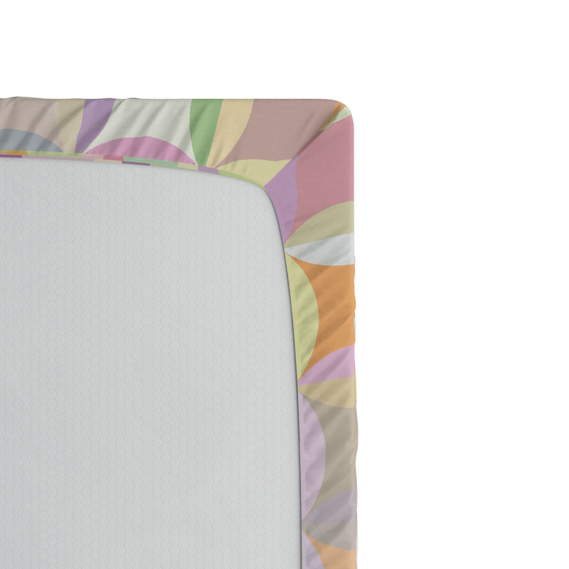 Microfiber Geometric Fitted Sheet, Queen Fitted Sheet