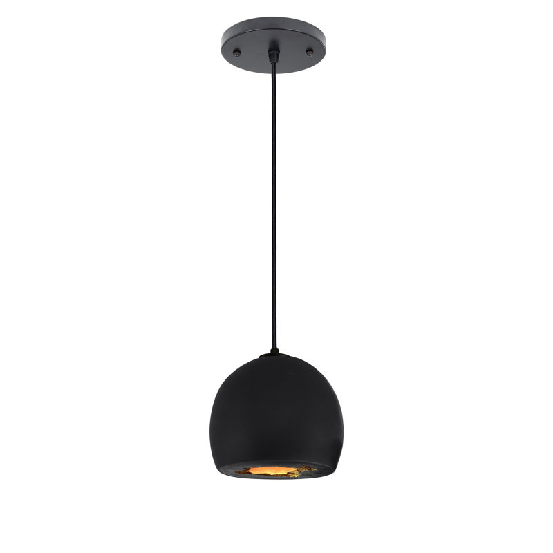 Luminaire suspendu 1 lumière Geode, Noir mat / laiton