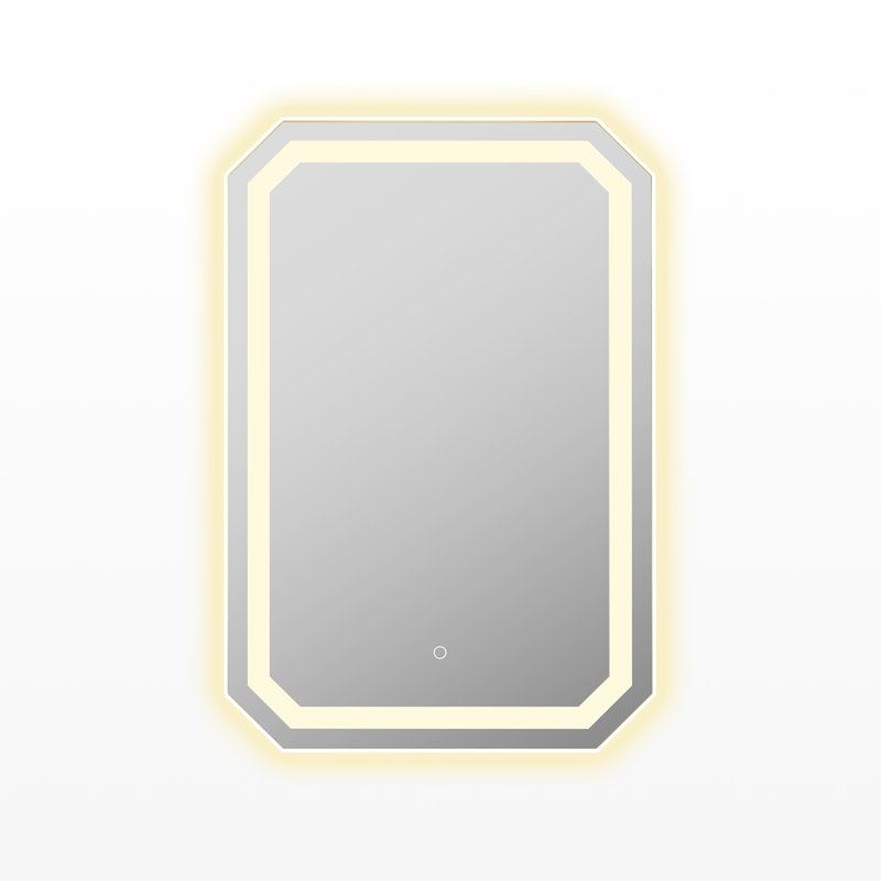 Jacquees Octogan Frameless Modern LED Bathroom Vanity Mirror, 36" x 24"