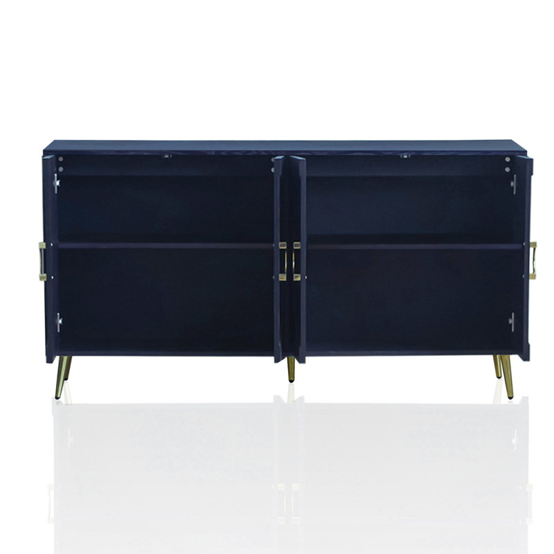 Buffet 4 portes Modern, Bleu marine/bleu