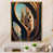 Toile avec cadre flottant or