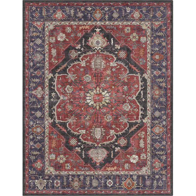 Bungalow Rose Aylena Hereke Floral Beige Area Rug, Rectangle 9'10" x 13'