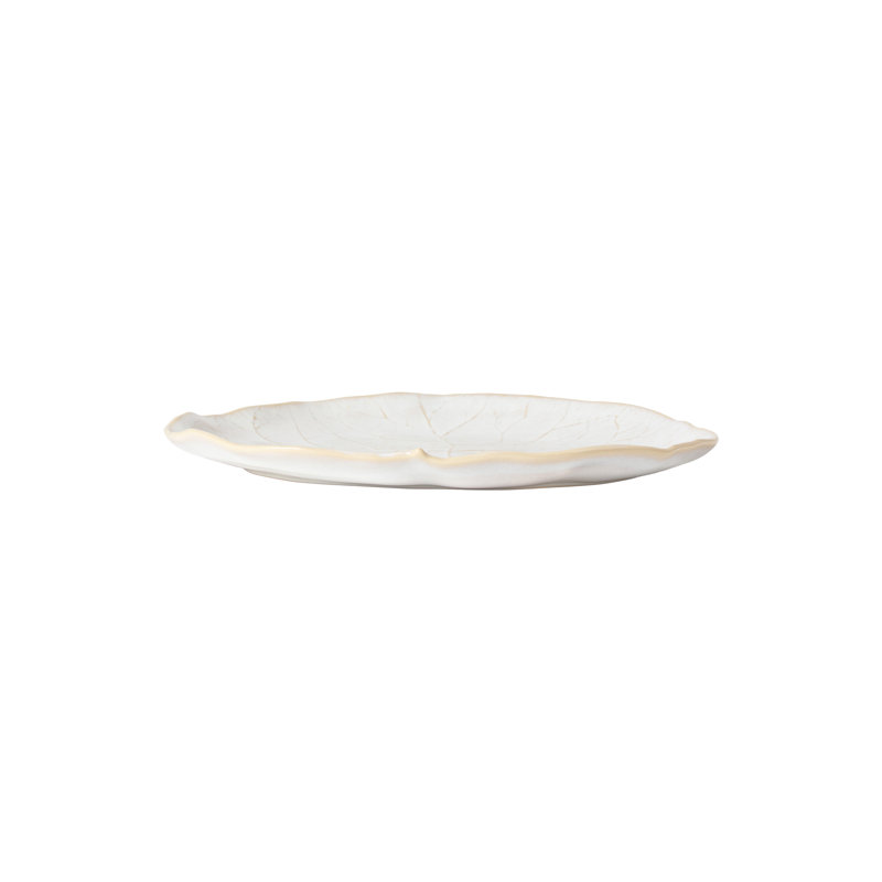 Silvina Handmade Stoneware Salad/Dessert Plate, Fennel White