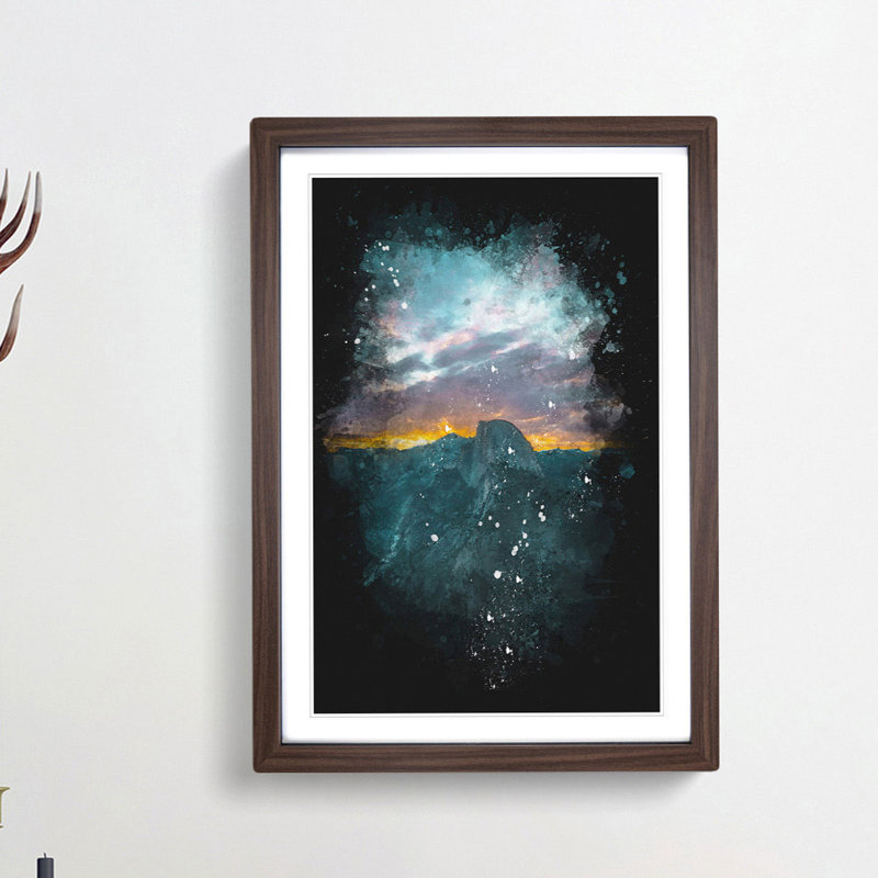 Mountains in California - Picture Frame Graphic Art Print, Walnut Framed, 45cm H x 33cm W x 2cm D