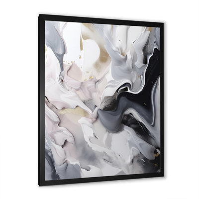 Marbre blanc et gris captivant II - art mural abstrait en marbre