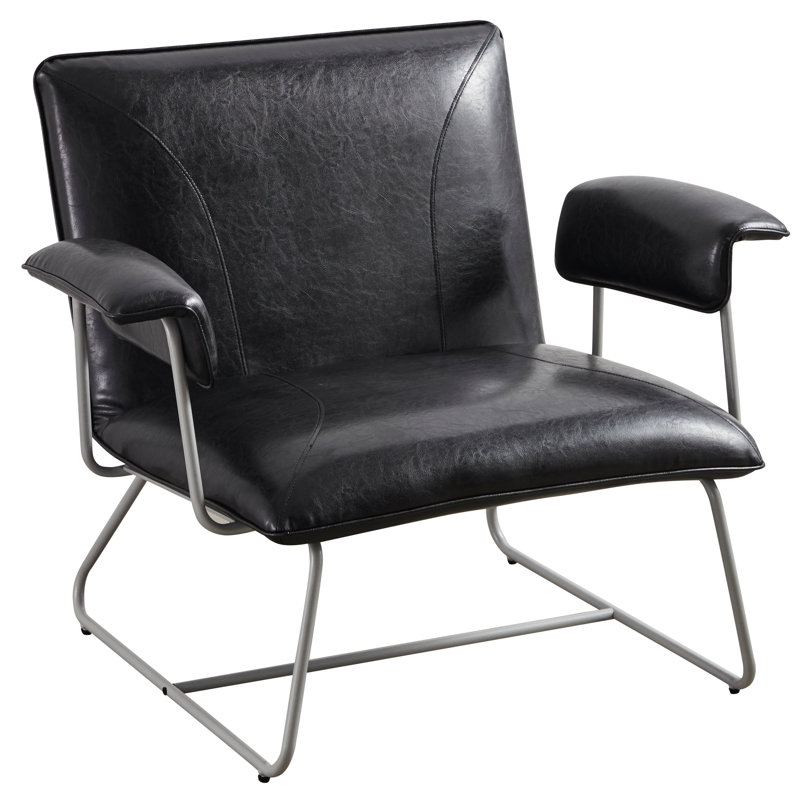 Fauteuil Klara, Similicuir noir