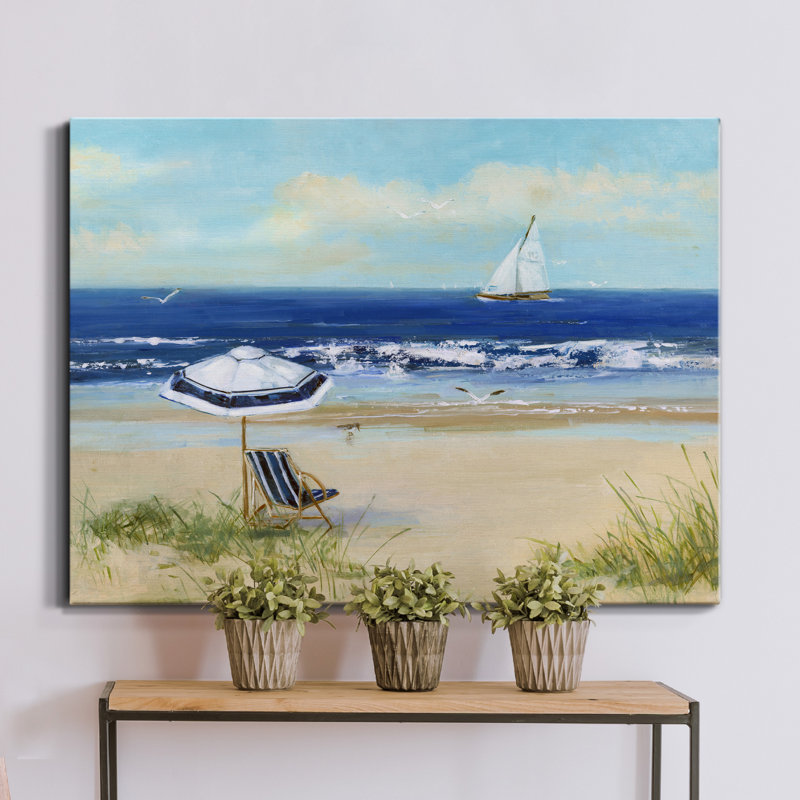 «Beach Life I» par J Paul - reproduction sur toile tendue, H 48 po x l 36 po x P 1 po