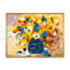 A Vibrant Flower Bouquet in Yellow and Blue - Peinture sur toile avec cadre flottant-59851171-59851172