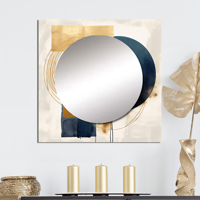 Moiss - miroir mural carré transitionnel pour chambre à coucher, 23 po x 23 po