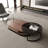 Tyani 2 Piece Retro Nesting Coffee Table Set Wood Table With Drawer and Glass Table