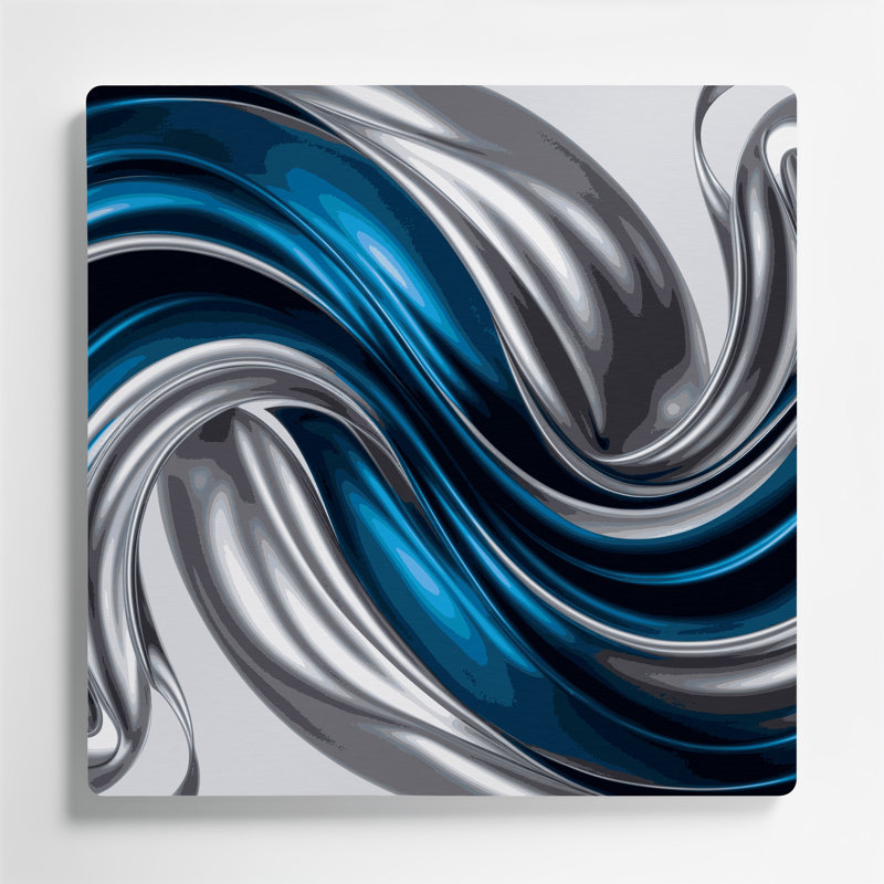 Gradient Abstract 63, art mural en métal bleu, H 8 po x l 8 po