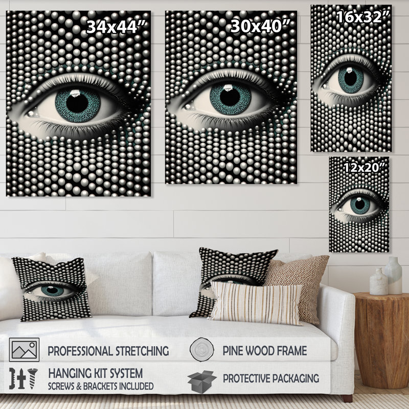 Oeil monochrome Hoghni II - reproduction sur toile, H 20 po x l 12 po x P 1 po, Toile tendue
