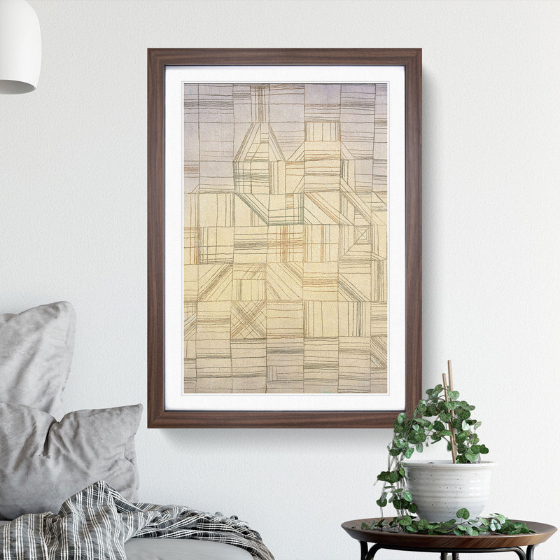 Variations by Paul Klee - Picture Frame Painting, Walnut Framed, 65cm H x 48cm W x 2cm D