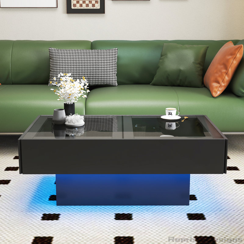 Coffee Table with Sliding Tabletop Hidden Storage Compartment