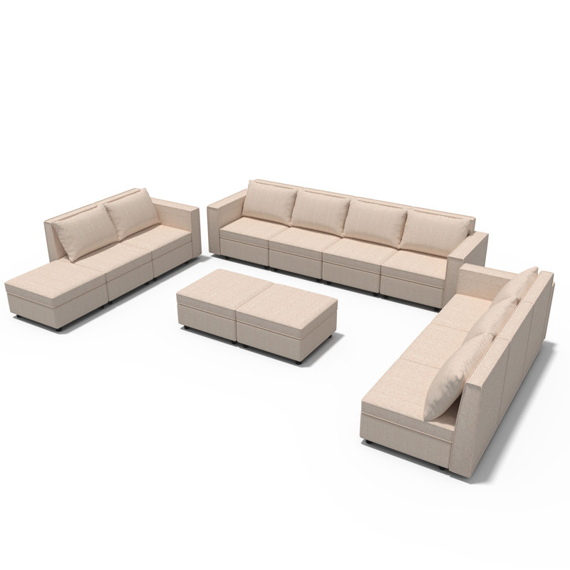 Canapé modulaire rembourré avec rangement 12 pièces Christen