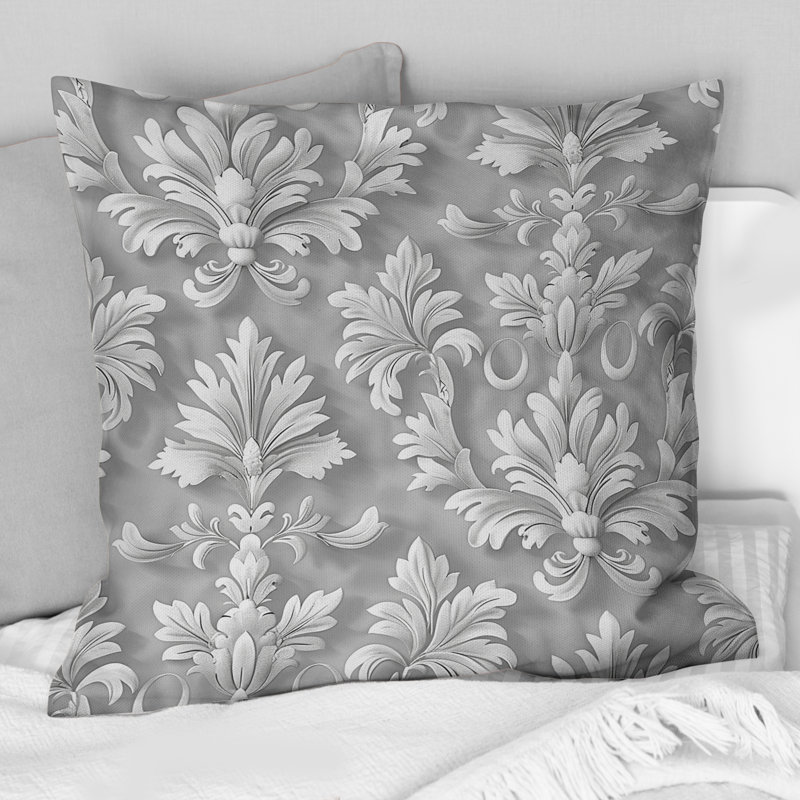 Coussin décoratif Glamour Damask II - Glam, H 18 po x H 18 po