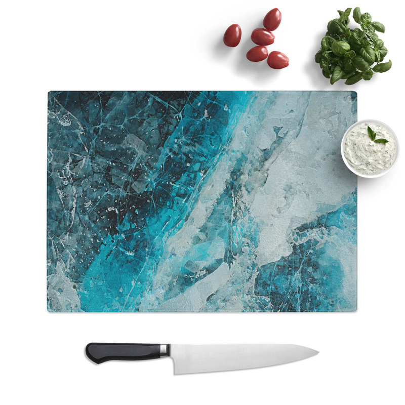 Tempered Glass Beauty of a Glacier Chopping Board, 39 cm W x 28.5 cm L