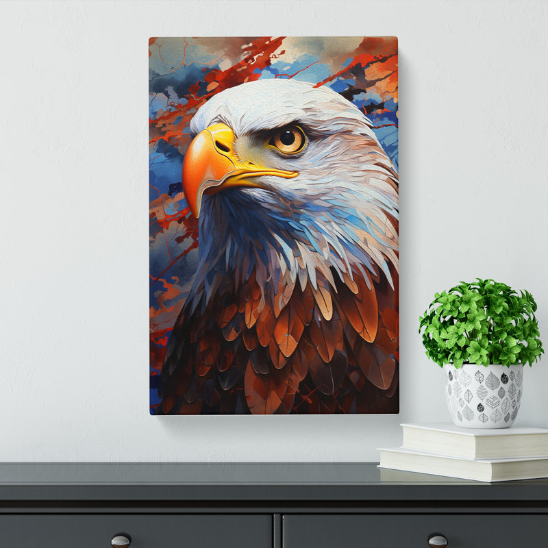 Eagle Hard Edge Painting - Print, 50cm H x 35cm W x 3cm D