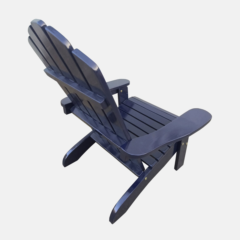 Chaise Adirondack pour enfants en bois massif Crossan, Bleu