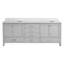 Meuble-lavabo double 84 po en bois massif gris avec plateau intégré