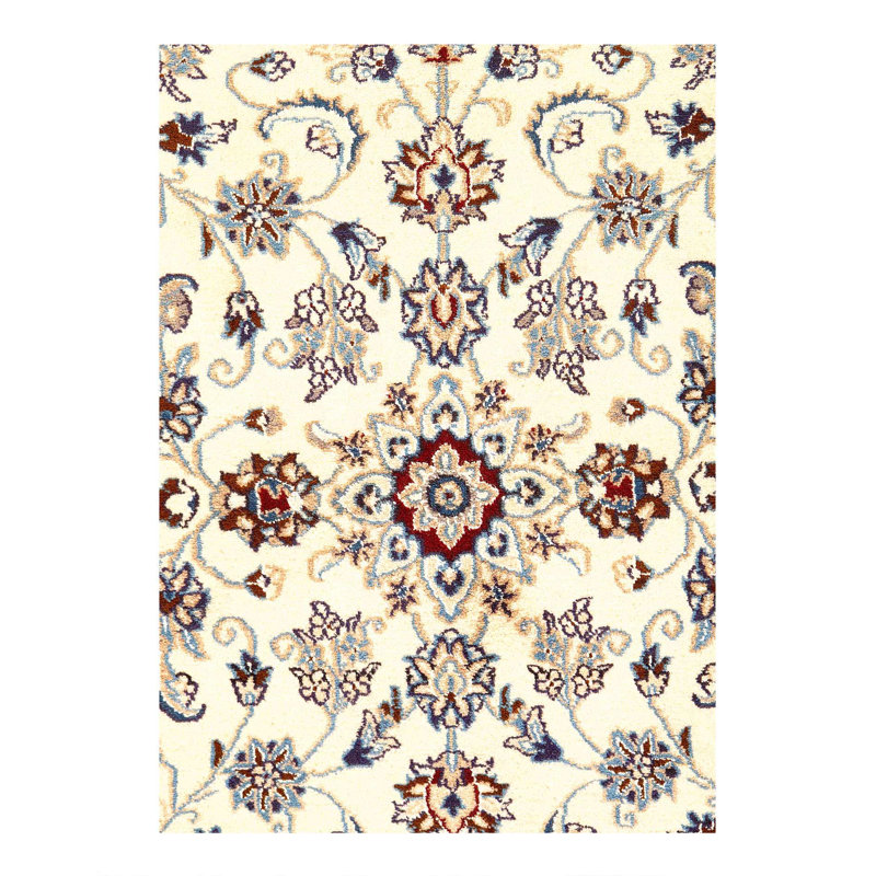 Tapis unique ivoire / bleu / beige 3 pi x 5 pi Sev