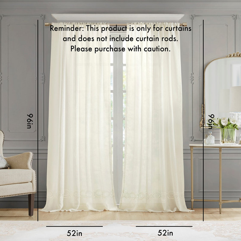 Curtains, White, 52.05" W x 84.05" L