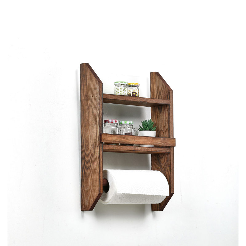 Étagère à épices en bois de qualité supérieure, finition naturelle, 18,9 po x 11,4 po x 3,9 po | Corps en bois durable, parfait pour l'organisation de la cuisine | Solution de rangement élégante pour les épices, les herbes et les assaisonnements