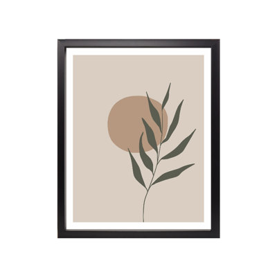 Botanical Leaf Abstract Scandi - Single Picture Frame Print